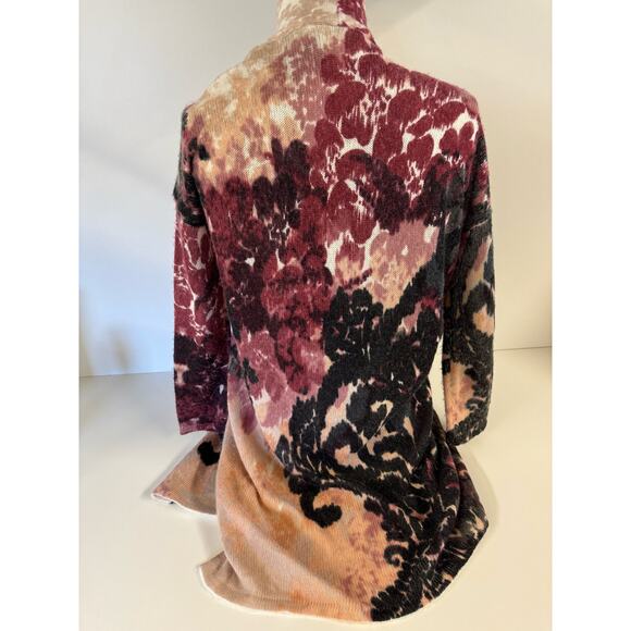 Chico’s Women’s Cardigan 0 Size  Small  Y2k 90's Style Long Burgundy Peach - Picture 4 of 8